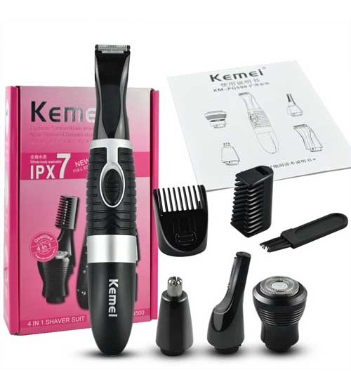 Kemei KM-PG500 4in1 Men and Women Eyebrow Trimmer Skin Shaver Nose Trimmer Temples Shaver